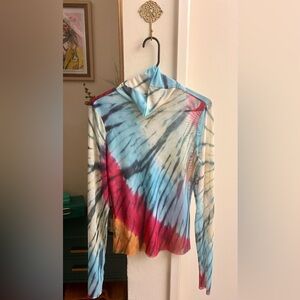 AFRM Multicolor Mesh Tie-Dye Long Sleeve Top- EUC